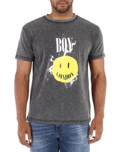 BOY London Washed Boy Acid Cotton T-shirt - Gray