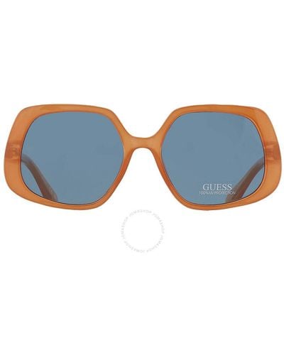 Guess Blue Geometric Sunglasses Gu7862 59v 56