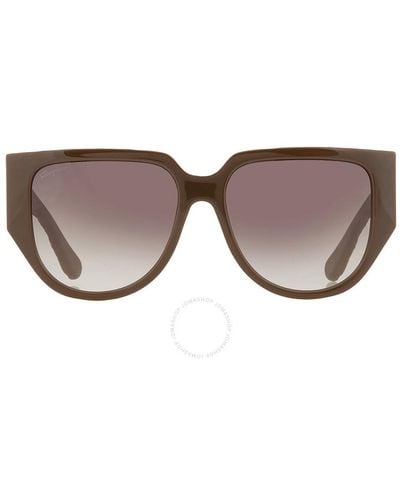 Ferragamo Grey Gradient Browline Sunglasses Sf1088se 324 57 - Brown