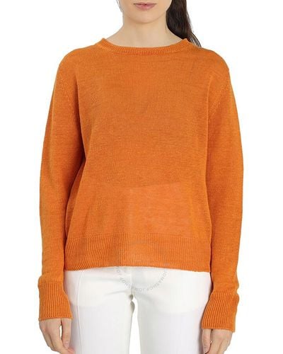 Max Mara Weekend Volpino Knit Linen Sweater - Orange