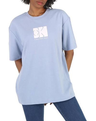 Calvin Klein Infinite Cool Logo Print Short Sleeve T-shirt - Blue