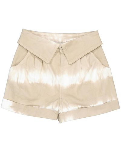 Stella McCartney Bamboo Safari Tie-dye Denim Shorts - Natural