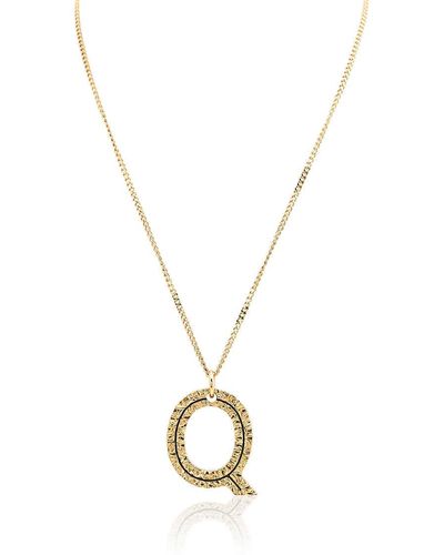 Burberry Light Gold Alphabet Q Charm Gold-plated Necklace - White