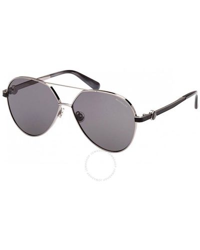Moncler Vizta Smoke Pilot Sunglasses Ml0263 14a 59 - Metallic