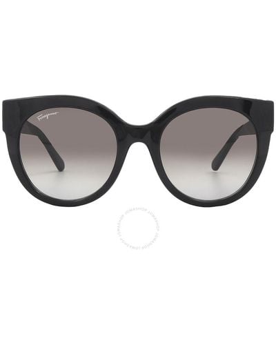 Ferragamo Grey Cat Eye Sunglasses Sf1031s 001 53 - Black