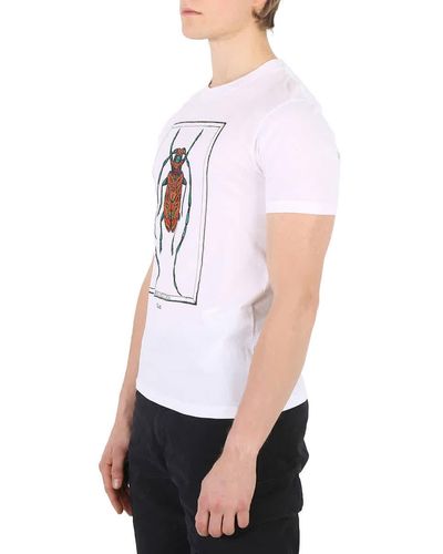 Roberto Cavalli Crystal Embellished Beetle T-shirt - White