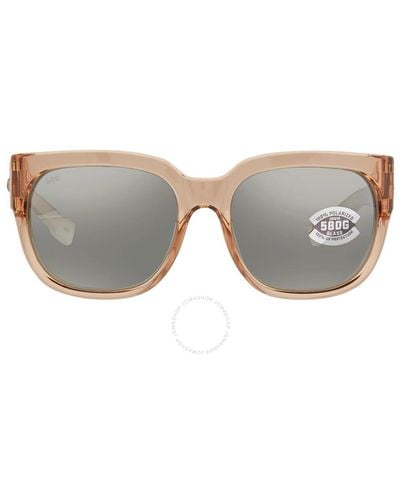 Costa Del Mar Waterwoman 2 Grey Silver Mirror Glass Polarized Cat Eye Sunglasses Wtr 252 osgglp