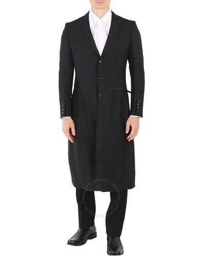 Burberry Slim Fit Zip-cut Wool Twill Jacket - Black