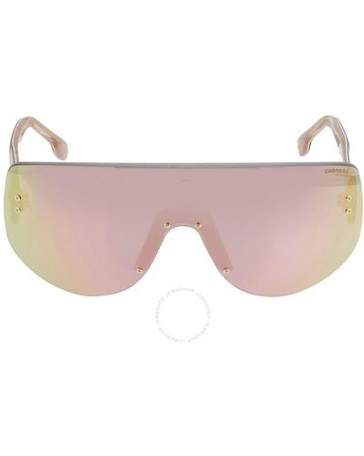 Carrera Rose Gold Multilayer Shield Sunglasses Flaglab 12 0000/0j 99 - Pink