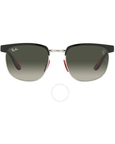 Ray-Ban Scuderia Ferrari Grey Gradient Square Sunglasses Rb3698m F06071 53 - Green
