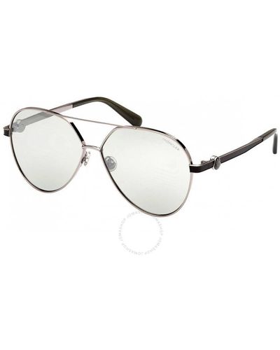 Moncler Vizta Green Pilot Sunglasses Ml0263 14q 59 - Metallic
