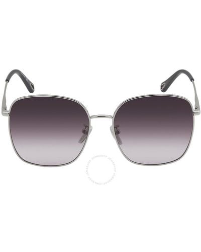Chloé Gray Square Sunglasses - Purple