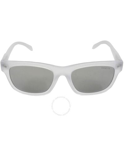 Arnette Light Grey Mirror Silver Rectangular Sunglasses