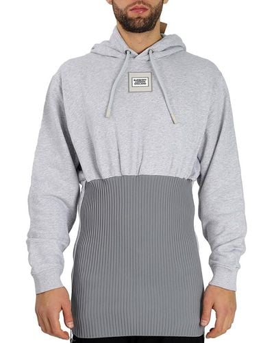 Burberry Light Pebble Reconstructed Cotton Hoodie - Gray