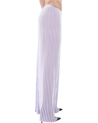 MM6 by Maison Martin Margiela Pleated Wide Leg Trousers - Purple