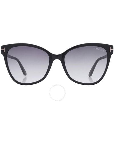 Tom Ford Ani Gradient Cat Eye Sunglasses Ft0844 01b 58 - Brown