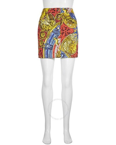 Moschino Printed Denim Twill Skirt - Multicolor