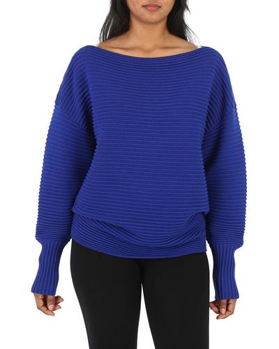 Victoria Beckham Sweaters One Shoulder Sweater - Blue