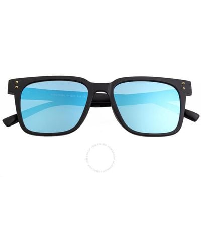 Sixty One Capri Mirror Coating Square Sunglasses Sixs109bl - Blue