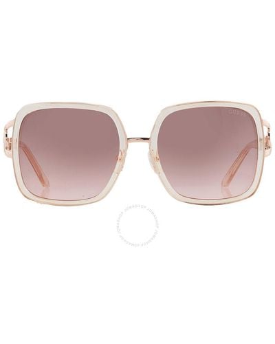 Guess Factory Bordeaux Gradient Rectangular Sunglasses Gf6111 57t 56 - Pink