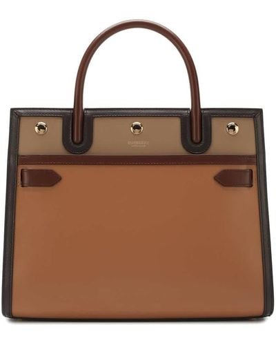 Burberry Small Leather Two-h - Brown