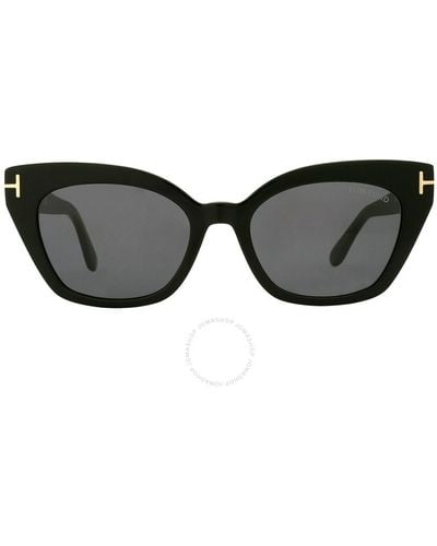 Tom Ford Juliette Smoke Cat Eye Sunglasses Ft1031 01a 52 - Black