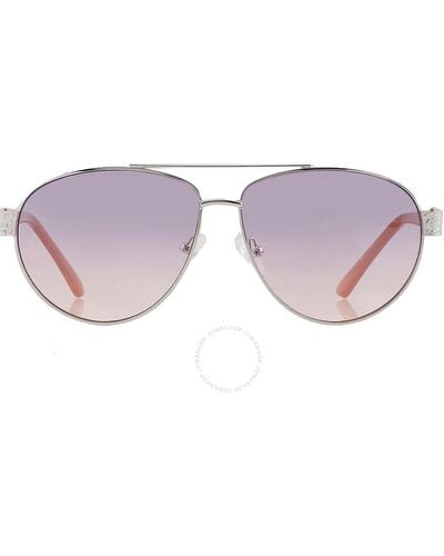 Guess Factory Smoke Gradient Pilot Sunglasses Gf0414 10b 60 - Purple