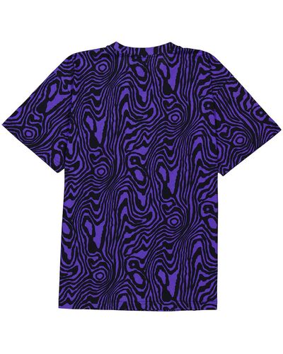 Moschino Oversized Moire Effect Zebra-print Cotton T-shirt - Purple