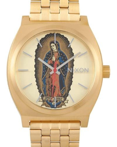 Nixon X Santa Cruz Jason Jessee Time Teller Quartz Gold Dial Watch -00 - Metallic