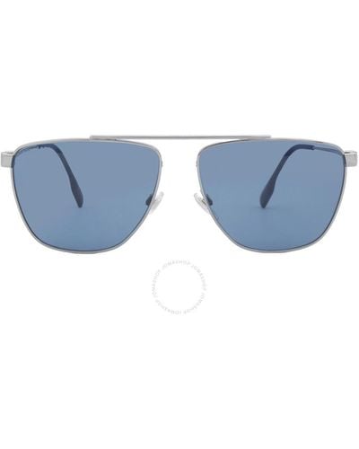 Burberry Blaine Dark Blue Navigator Sunglasses Be3141 100380 61