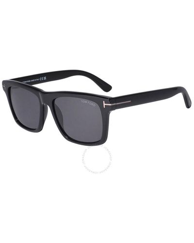 Tom Ford Buckley Smoke Square Sunglasses Ft0906-n 01a 56 - Black
