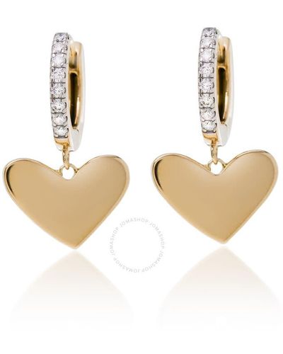 Kendra Scott Ari 14k Yellow Gold White Diamond huggie Earrings 4217719311 - Metallic