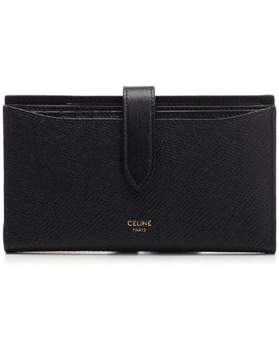 Celine Grained And Smooth Calfskin X Wallet Case - Black