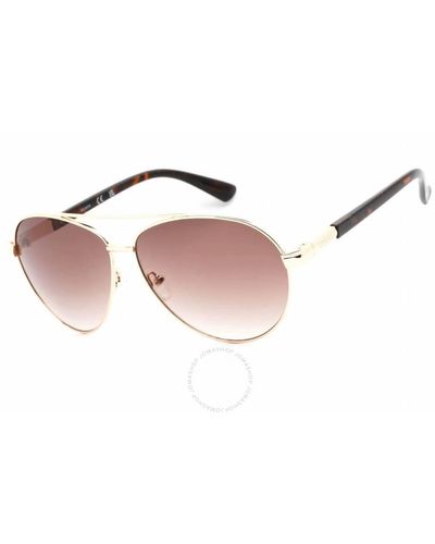 Guess Factory Brown Gradient Pilot Sunglasses Gf0221 32f 59 - Pink