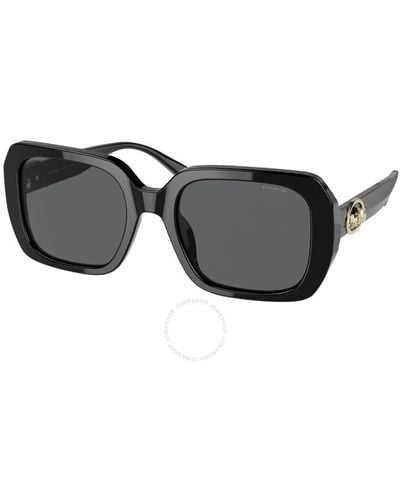 COACH Dark Gray Rectangular Sunglasses Hc8329u 500287 53