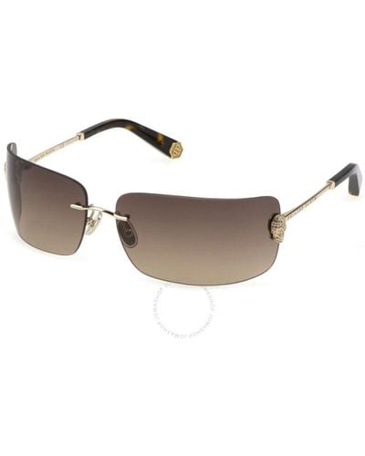 Philipp Plein Brown Gradient Wrap Sunglasses Spp027s 300y 95