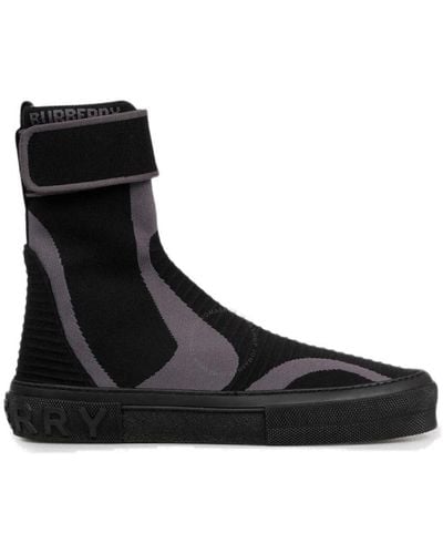 Burberry Knitted Sub High-top Sock Sneakers - Black