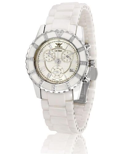 Le Vian Ceramic Chronograph Quartz Dial Watch - White