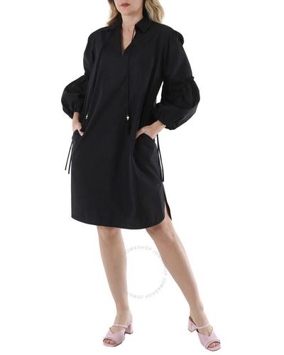 Max Mara Fedora Poplin Full-sleeve Tunic Dress - Black