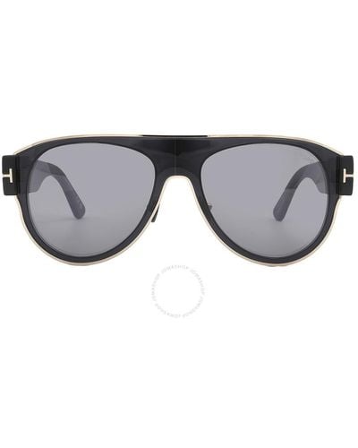 Tom Ford Lyle Smoke Flash Pilot Sunglasses Ft1074 01c 58 - Gray