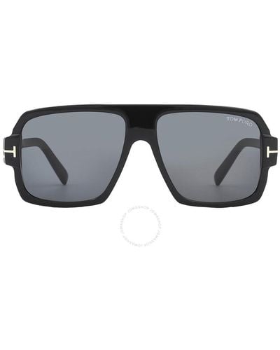 Tom Ford Camden Smoke Navigator Sunglasses Ft0933 01a 58 - Grey