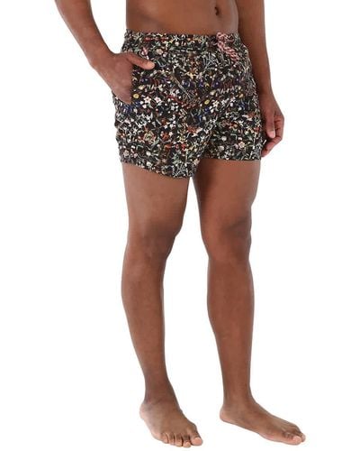 Burberry Greenford Floral Print Nylon Swim Shorts - Black