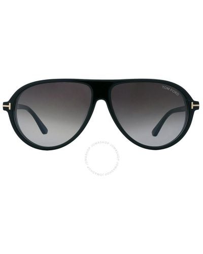 Tom Ford Marcus Smoke Gradient Pilot Sunglasses Ft1023 01b 60 - Black