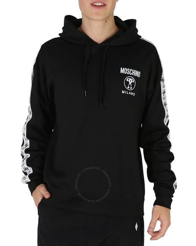 Moschino Fantasy Print Logo Tape Technical Strech Fleece Sweatshirt - Black