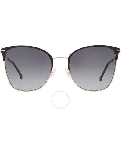Carolina Herrera Gray Shaded Square Sunglasses Ch 0036/s 0rhl/9o 56 - Black