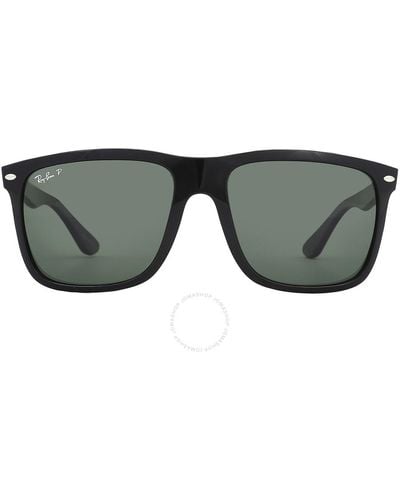 Ray-Ban Boyfriend Two Green Square Sunglasses Rb4547 601/58 60 - Grey