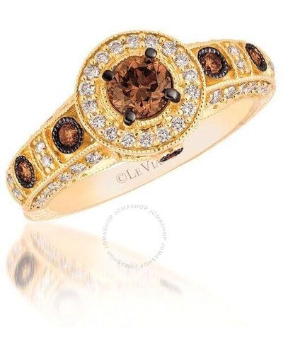 Le Vian Chocolate And Honey Solitaire Rings Set - Metallic