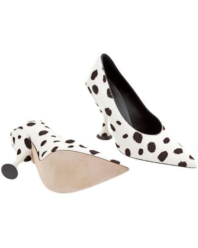 Burberry Dalmatian Print Point-toe Court Shoes - Black