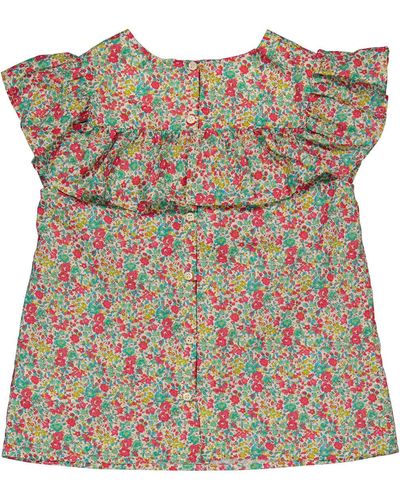 Bonpoint Girls Bianca Floral-print Ruffled Blouse - Multicolour