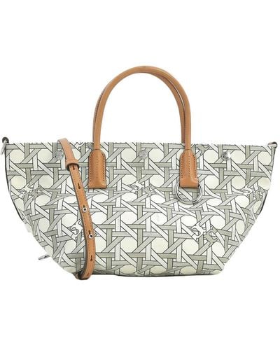 Tory Burch Basketweave Printed Small Canvas Tote Bag - Multicolor